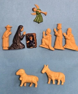 Lote de estatuillas de plástico duro vintage miniatura años 70 decoración de Navidad ALEMANIA - Imagen 1 de 5