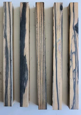 Black and White Ebony Pack of Five 1x1x12 Dry Turning Wood Blanks 1M - Image 1 of 4