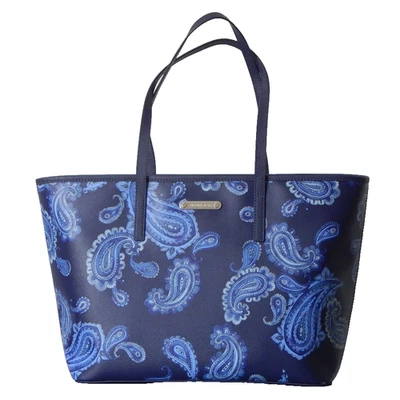 NWT Michael Kors EMRY ADMIRAL Blue Paisley Print Top Zip Large Tote Bag - Image 1 of 4