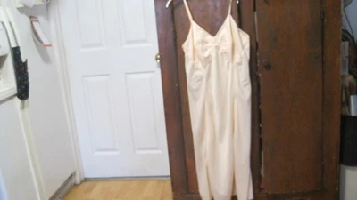 De Colección Barbizon Mujer Talla 18 Misses Marfil Pálido Melocotón Camisón Lencería Sin Mangas Nylon Foto 1 de 4