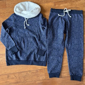 New Pajamagram Pajama Set Womens Medium Cozy Shearling Cowl Neck - Picture 1 of 16
