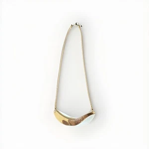 Vintage Gold Tone & White Lucite Necklace 15” / Hangs 6.5". Comes in Gift Box - Picture 1 of 10