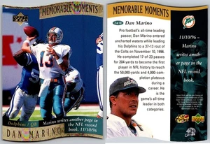 1997 Upper Deck DAN MARINO Memorable Moments #2 Miami Dolphins HOF - Picture 1 of 1