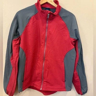 Eastern Mountain Sports Softshell Jacket Large Red Gray Full Zip Outdoor EMS - Image 1 of 4