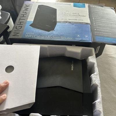 NETGEAR Nighthawk AX6 AX2700 Wi-Fi 6 Cable Modem Router NETGEAR Nighthawk Modem - Image 1 of 4