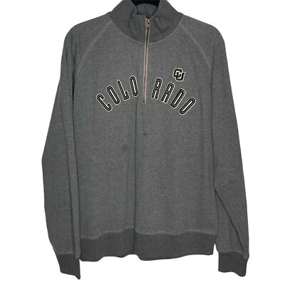 NWT Camp David Men's University of Colorado, Boulder 1/4 Zip Sweatshirt Gray L - Image 1 of 4