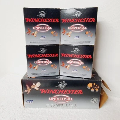 100 Rd Winchester Game & Target U128 Shotshell 12G Collector's 5 EMPTY BOXES - Image 1 of 4