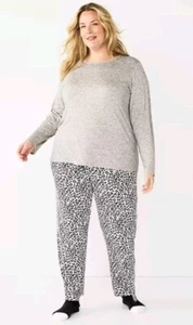  Womem’s CROFT & BARROW Gray Leopard Print PJ  XXL  - Picture 1 of 8