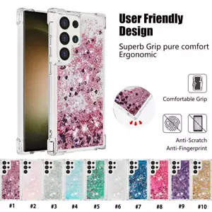 For Samsung Galaxy S25 S24 S23 S22 Glitter Liquid Quicksand Shockproof TPU Case - Picture 1 of 23