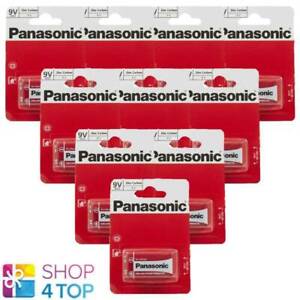 10 Panasonic Zinc Carbon 9V 6LR61 Batteries E Block 6LF22 New