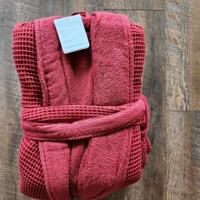 Pottery Barn Waffle Weave Resort Robe LARGE Red NEW - Image 1 of 2