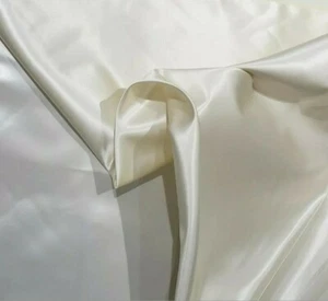 SATIN FABRIC For Wedding Dress 5 YARDS 60" Wide, Pearl Ivory, NEW - Picture 1 of 5