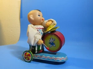 Tambor y platillos, lata y goma, juguete de cuerda para niños - Imagen 1 de 6