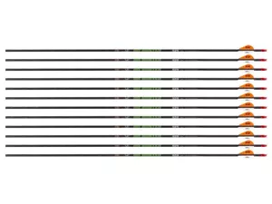 PSE CARBON FORCE .424 SPINE ARROWS ONE DOZEN ORANGE/WHITE VANES - Picture 1 of 1