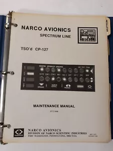 Manual de mantenimiento original Narco TSO'd CP-127 03722-0600 2/80 - Imagen 1 de 12