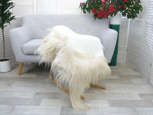 Véritable Grec Géant Chèvre Tapis Long Cheveux Rare Peau Sol Chaise Housse Go426 - Photo 1 sur 17