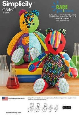 Simplicity 5461 RARE Science 18”-22" Bear and Hat Coat Vest Bow Craft Pattern - Image 1 of 3