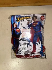 Super DC Heroes Deluxe Muscle Chest Superman Costume With Cape Child Size Large - Picture 1 of 17