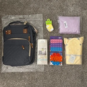 NEW BABY GIFT SET! Newborn Girl Shower Arrival Backpack Bag Lot Pack A - Picture 1 of 10