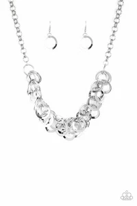 Paparazzi - Ringing In The Bling Halskette & Noise Control Armband Silber Set - Bild 1 von 6