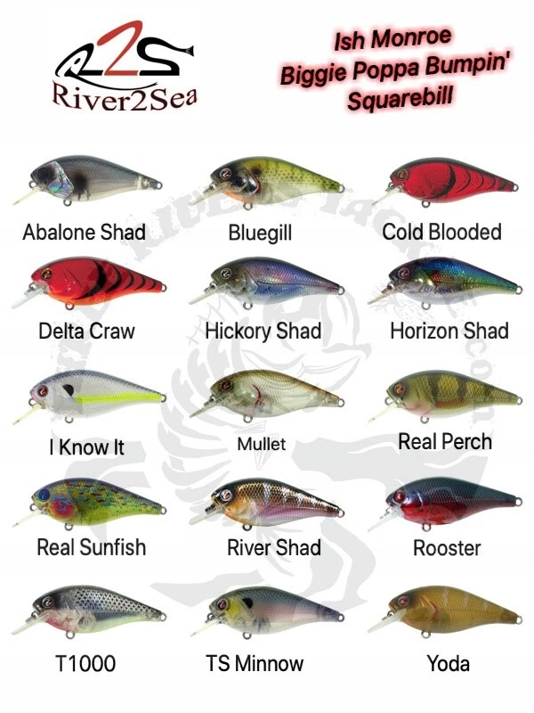 River2Sea Ish Monroe Biggie Poppa Bumpin' Rattle Squarebill - Elige color Foto 1 de 1