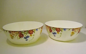 Royal Bone China Dinnerware "DREAMS OF PARIS" Floral Flowers 2 Lg Soup Bowls - Picture 1 of 3