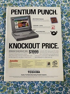 Vintage 1996 Toshiba Pentium Print Ad Satellite Series Knockout Price Ad Only - Picture 1 of 7