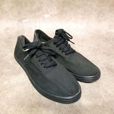 Zapatillas informales Mossimo para mujer talla 9 negras textiles con cordones Foto 1 de 4