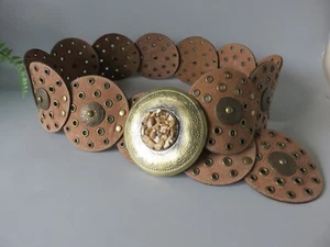 Vintage 90s y2k brown KOOKAI Real Suede festival hipster low slung buckle retro - Picture 1 of 4