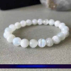 Natural Healing Moonstone Bracelet White Stone Beads, Luxury, Emotional Couple - Picture 1 of 6