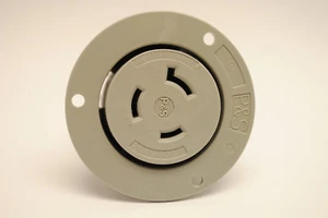 P & S Cat.# 70920-FO NEMA L9-20 Locking Flanged Outlet 20Amp-600V 2-Pole 3-Wire - Picture 1 of 6