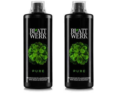 MARKENLOS 2x 1L BLATTWERK Pure Bio Universaldünger, veganer organischer NPK Flüssig-Dünger