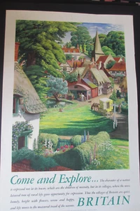 S. R.Badmin, original vintage poster, 1953, British Travel & Holidays Assoc. - Picture 1 of 4