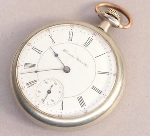 Hampden Pocket Watch 16 Size 17 Jewel RR Grade Flag in Philadelphia Case - DF478 - Picture 1 of 8