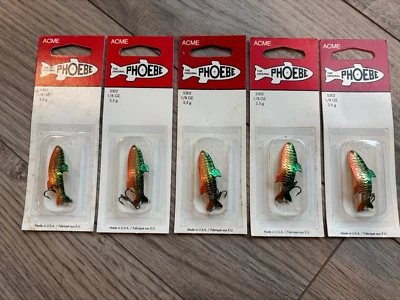 5 NOS USA ORIGINAL Acme Phoebe 1/8oz., MPR Metallic Perch COLLECTION RARE - Image 1 of 4