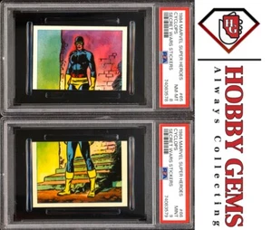 CYCLOPS PSA 9 and 8 1984 Marvel Super Heroes Secret Wars Stickers #65 and #66 - Picture 1 of 2