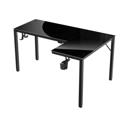 Эргономичный L-образный стеклянный игровой стол Eureka RGB - Изображение 1 из 4