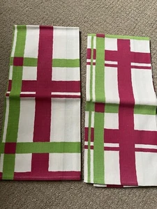 Vintage Tea Towel Lime Pink Plaid Kitchen Dish Hand Towel Cannon USA Farmhouse - Picture 1 of 4