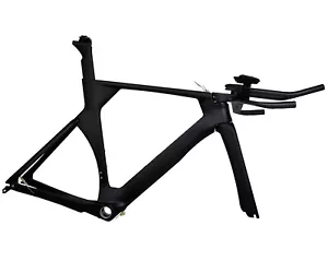 Manubrio forcella forcella telaio prova a tempo in carbonio 52 cm UD triathlon opaco BB30 - Foto 1 di 12