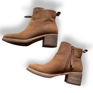 Tom’s leather booties Marina boot size 7 retail: $130 Block heel, traction soles - Picture 1 of 9