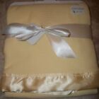 NEW YELLOW WAFFLE WEAVE THERMAL BABY BLANKET W/ SATIN TRIM