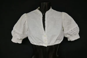 Gr.40 Dirndlbluse creme Bluse für Dirndl Baumwolle mit Spitze B10936 - Bild 1 von 4