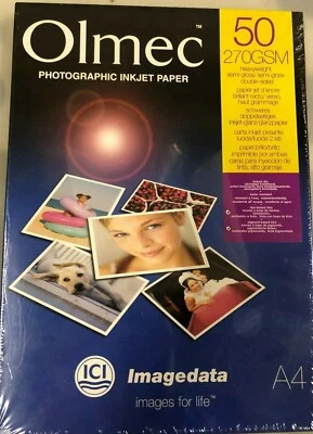 Olmec Photo Inkjet Paper Semi Gloss A4 8.3" x 11.7", 50 sheet box, 270gsm Epson - Image 1 of 2