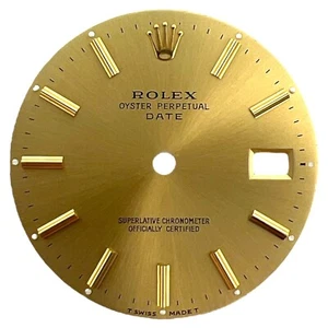 Rolex Oyster Perpetual Date genuino esfera de 34 mm oro champán 15037 - Imagen 1 de 4