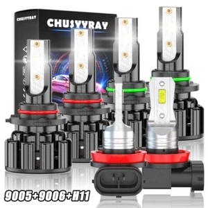 For Pontiac Vibe 2009-2010 LED Headlight Bulbs High Low Beam + Fog Lights Kit 6X - Picture 1 of 24