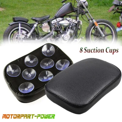 Almohadilla de pasajero universal guardabarros trasero asiento 8 ventosa para Harley Bobber Foto 1 de 4