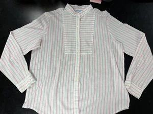 Vintage Pink White Striped WRANGLER Button Down Shirt Womens Size 12 USA - Picture 1 of 7