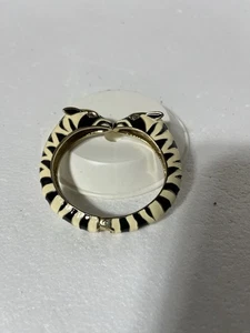 Stella & Dot Zebra Emaille aufklappbarer doppelköpfiger küssender Armreif Armband - Bild 1 von 5