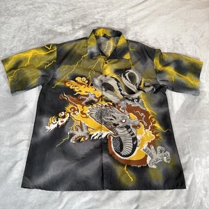 Vintage Extreme Limit Anime Dragon Button Hemd Herren Large doppelseitig Grunge - Bild 1 von 6