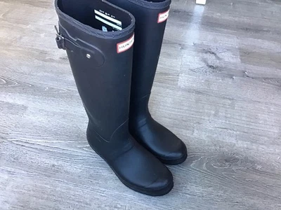 Hunter Women's Original Tall Rain Boot Black Matte Size 10 US Waterproof Boots - Image 1 of 4